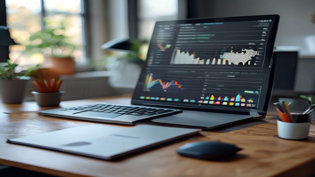 Dashboard view of an online accounting software helping small businesses track finances and generate invoices